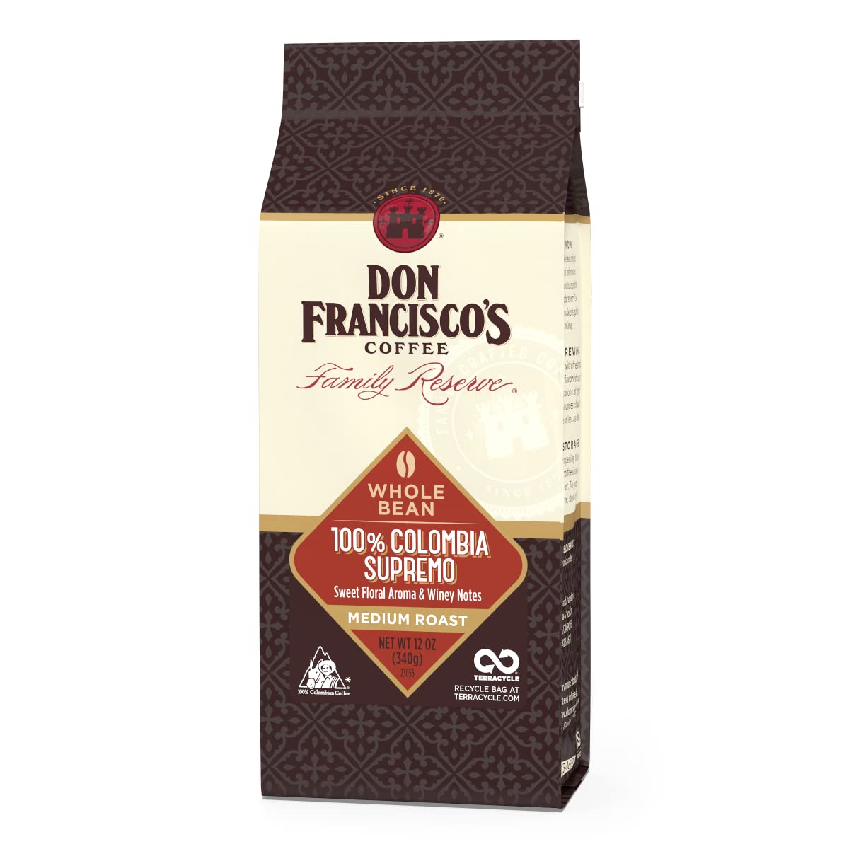 Don Francisco'S 100% Colombia Supremo Whole Bean Coffee (12 Oz Bag)