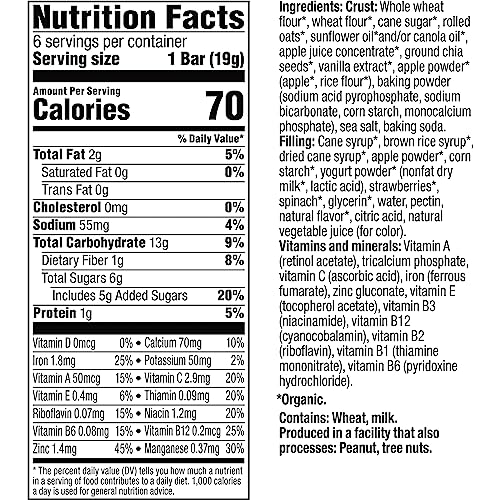 Plum Organics Mighty Snack Bars - Strawberry - 0.67 Oz Bars (Pack Of 48) - Organic Fruit And Vegetable Toddler Food Snack Bars