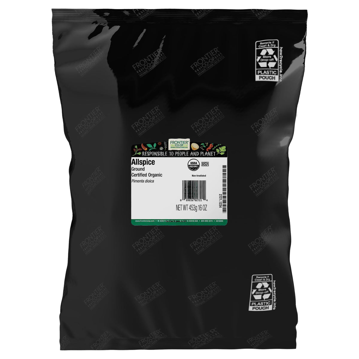 Frontier Co-op Allspice Powder Certified Organic 16 Ounce Bag, 453 Gram