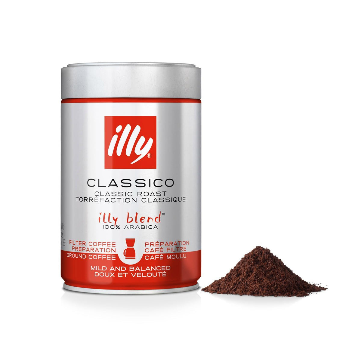 illy Caffe Ground Coffee Medium Grind Medium Roast 8.8 Oz. for Drip Coffeemakers & French Presses