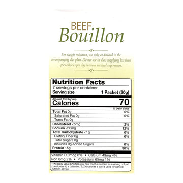 Fitwise - High Protein Soup, 15G Protein, Low Calorie, Low Fat, Low Carb, Ideal Protein Compatible, 7 Servings Per Box (Beef Bouillon)