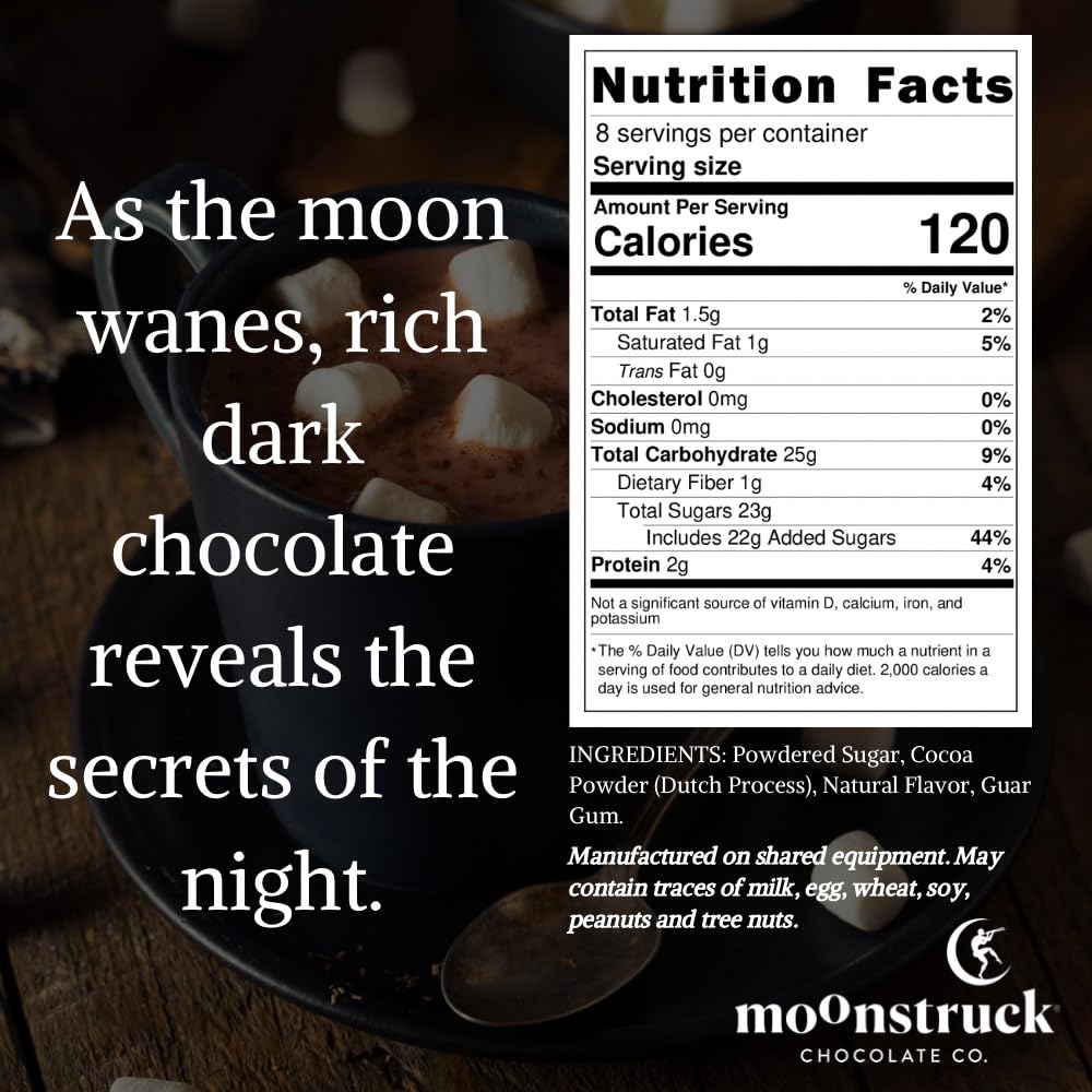 Moonstruck Chocolate Dreamy Dark Chocolate Hot Chocolate Mix, 9.5Oz (Pack Of 1)