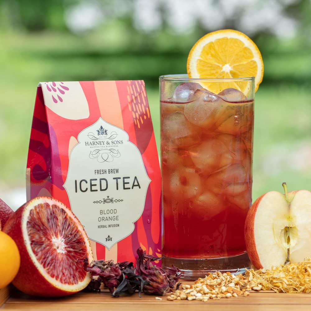 Harney & Sons Fresh Brew Iced Tea Sampler, 4 boxes with 3 bags each, Brews 24 quart of Tea