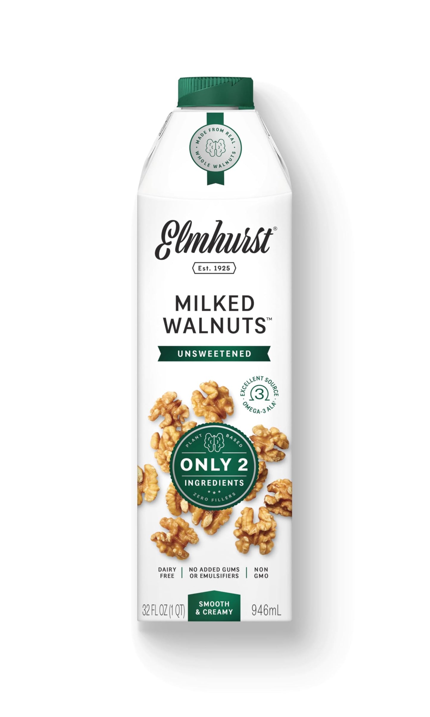 ELMHURST Unsweetened Walnut Milk, 32 FZ