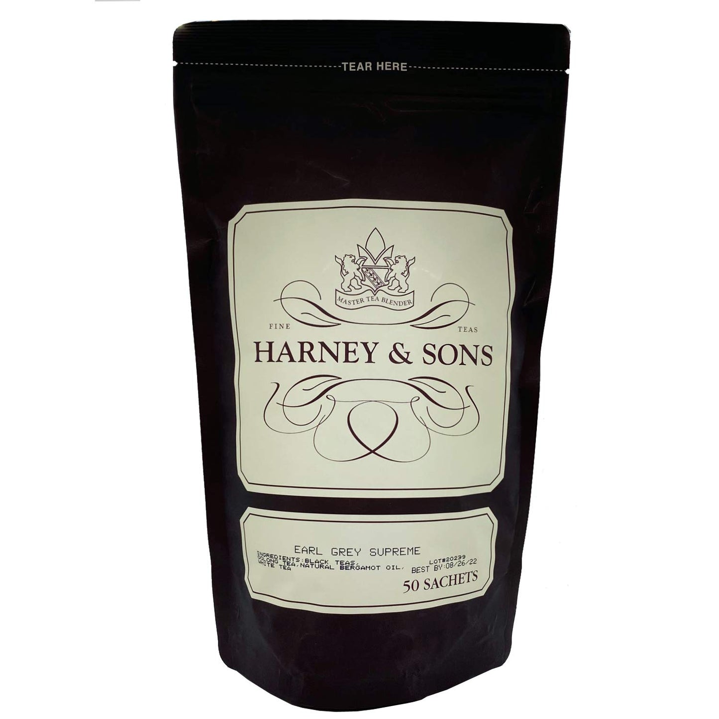 Harney & Sons Earl Grey Supreme Tea - 50 Sachets, Deep Red, Model 50506