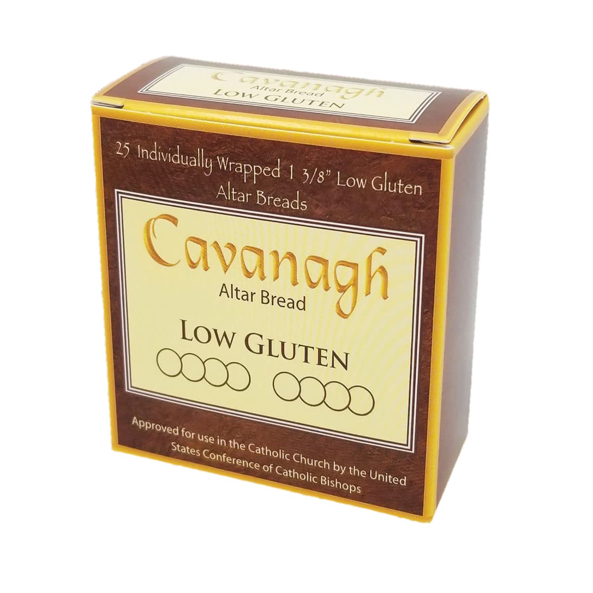 Low Gluten 1 3/8 Diameter (35mm) Altar Communion Bread Box of 25