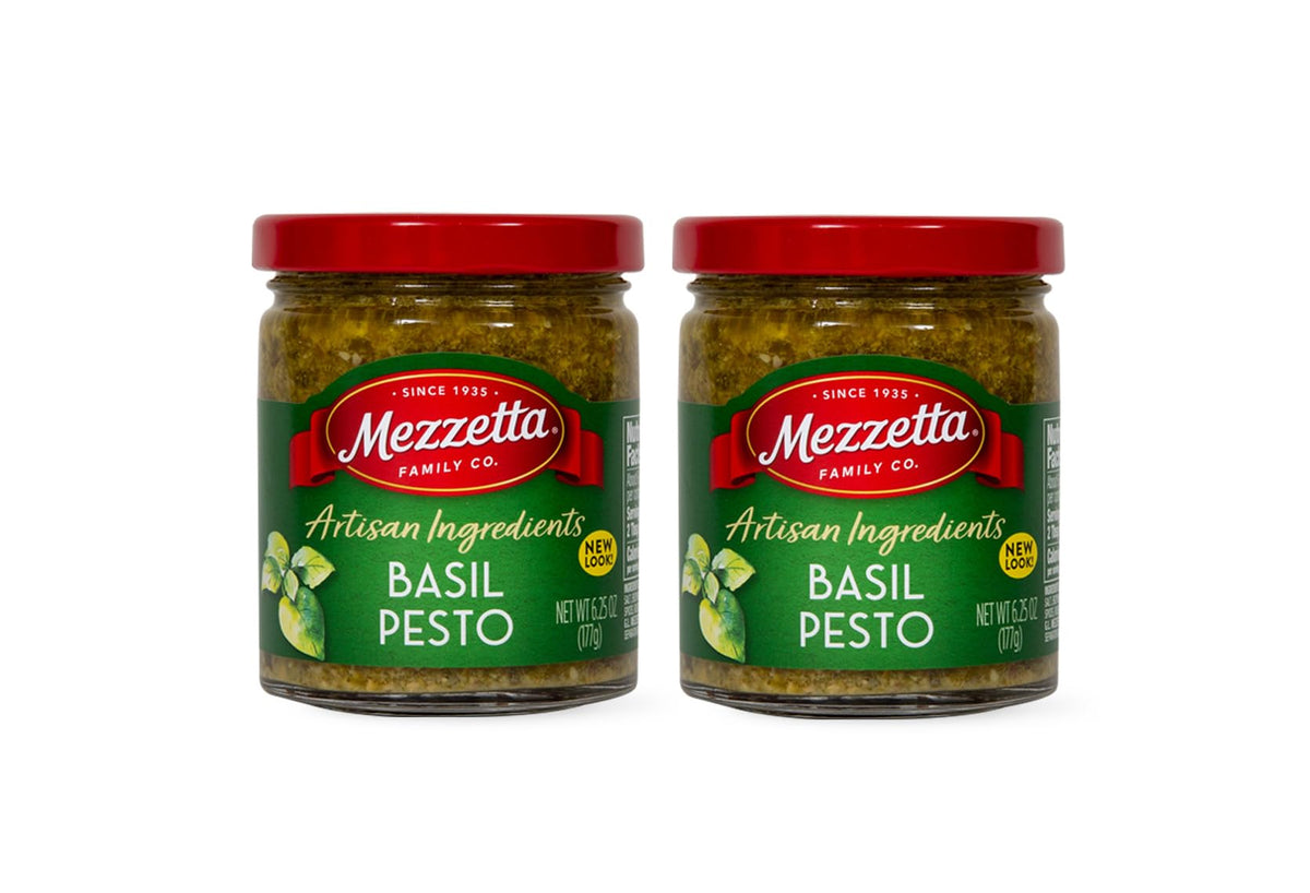 Mezzetta Artisan Ingredients Basil Pesto 6.25 Ounce Jar - Traditional Italian Pesto alla Genovese with Fresh Basil, Parmesan & P