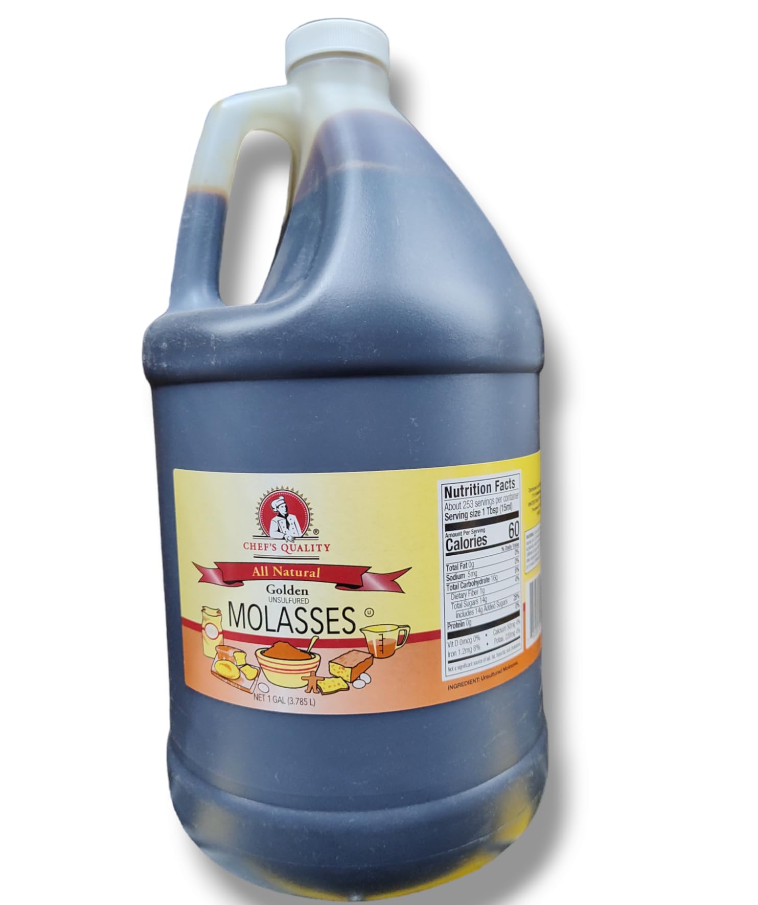 Chefs Quality molasses Natural Syrup 1 Gal. 12 Pounds Unsulfured Natural made from sugar cane plants