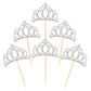 Donoter 48 Pieces Silver Glitter Princess Crown Cupcake Toppers Picks For Birthday Baby Shower Party Cake Decorations