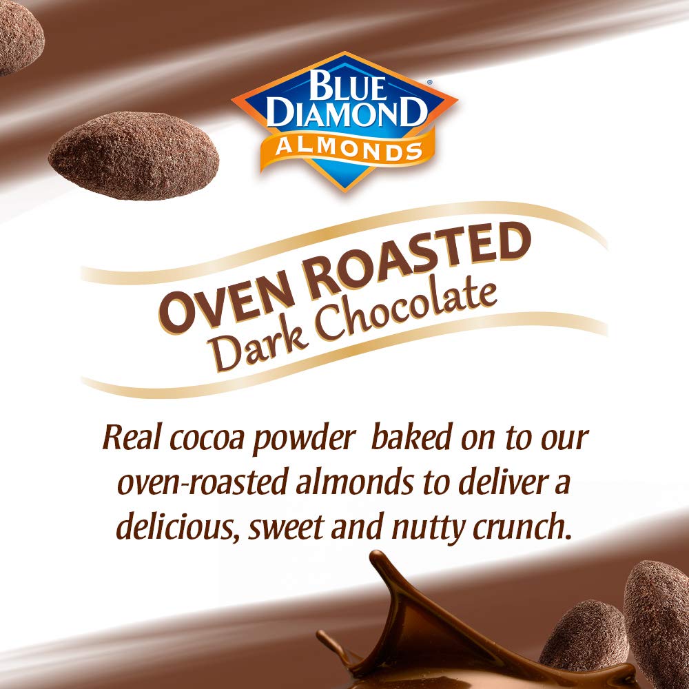 Blue Diamond Almonds Oven Roasted Dark Chocolate Flavored Snack Nuts, 14 Oz Resealable Bag (Pack Of 1)