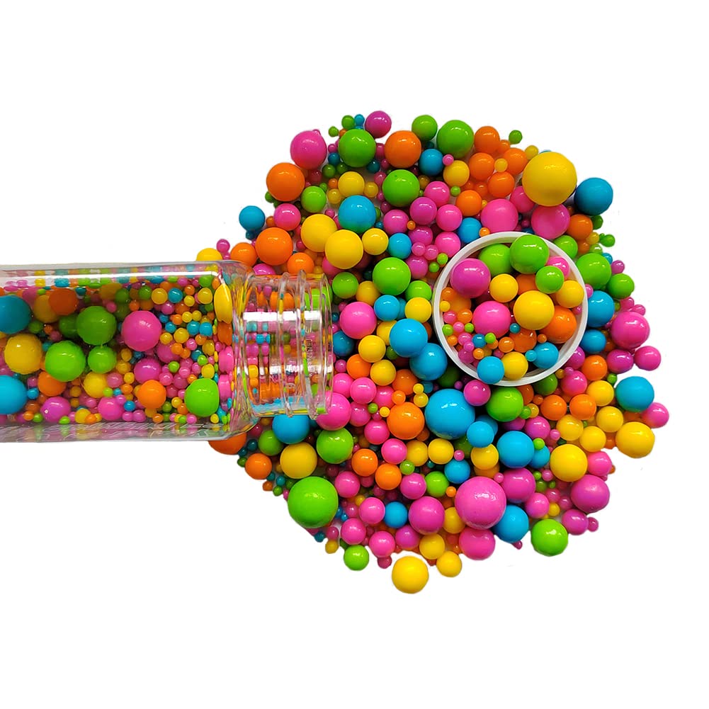 Edible Rainbow Sugar Pearls Candy Sprinkles 120G/ 4.23Ounce Baking Cake Sprinkles Cupcake and Cake Topper Cookie Decorations Wed