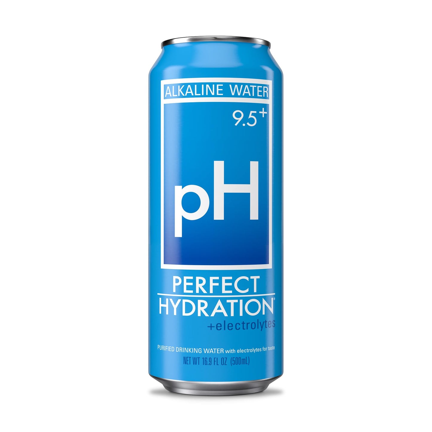 Perfect Hydration 9.5+ Ph Alkaline Water, Electrolyte Minerals For Taste, Made In The Usa, 16.9 Oz Recyclable Aluminum Cans, Pack Of 12