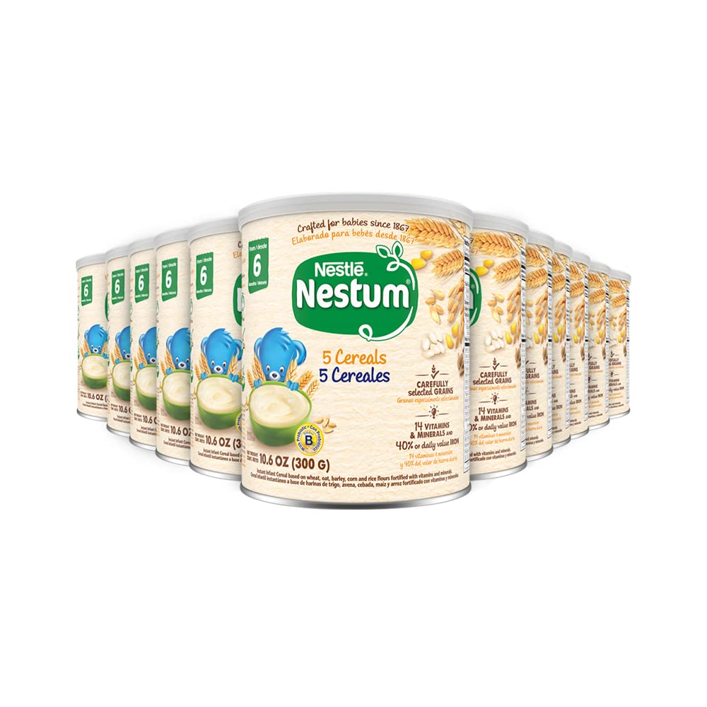 Nestle Nestum Infant Cereal, 5 Cereals, 10.6 Oz (Pack Of 12)