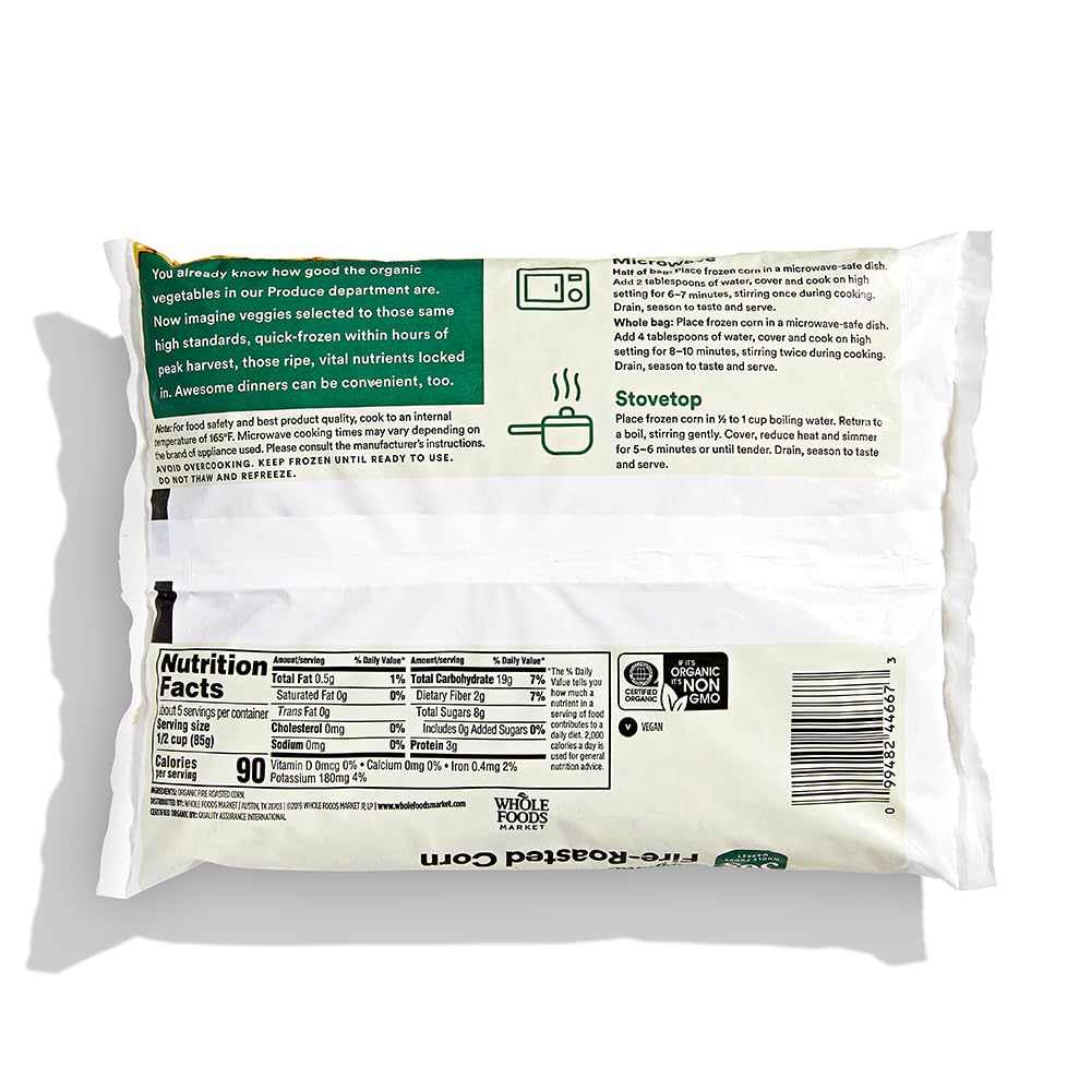 365 by Whole Foods Market, Organic Fire Roasted Corn, 16 Ounce, (Frozen)