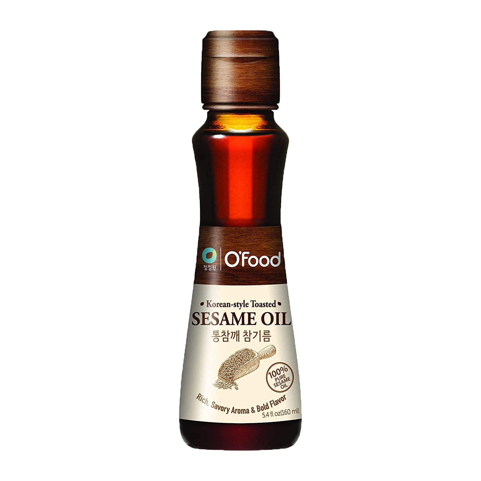 Chung Jung One OFood enhanced Sesame Oil  5.4 Fl Oz  100% Pure Sesame Seed Oil  Korean-Style Toasted  Rich and Nutty Flavor  Good for Cooking  Stir-fry  Noodles  Dressing  Drizzle