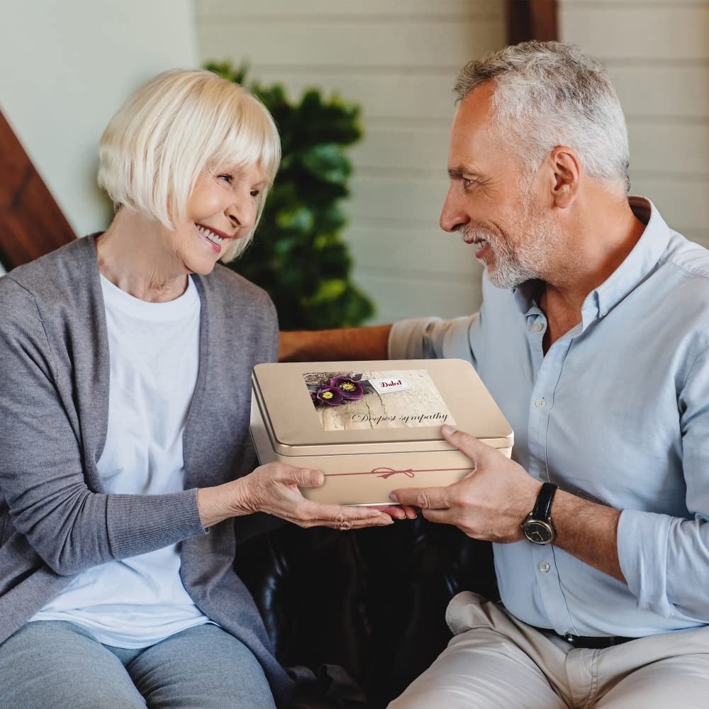 Dulcet Gift Basket Gourmet Sympathy Brownie And Cookie Snack Signature Gift Basket-Includes A Variety Of Pastries In An Elegant Hand Assembled Tin Box, Ideal For Him, Her, Men, Woman, Family Parties, Corporate Clients And Coworkers With Prime Delivery