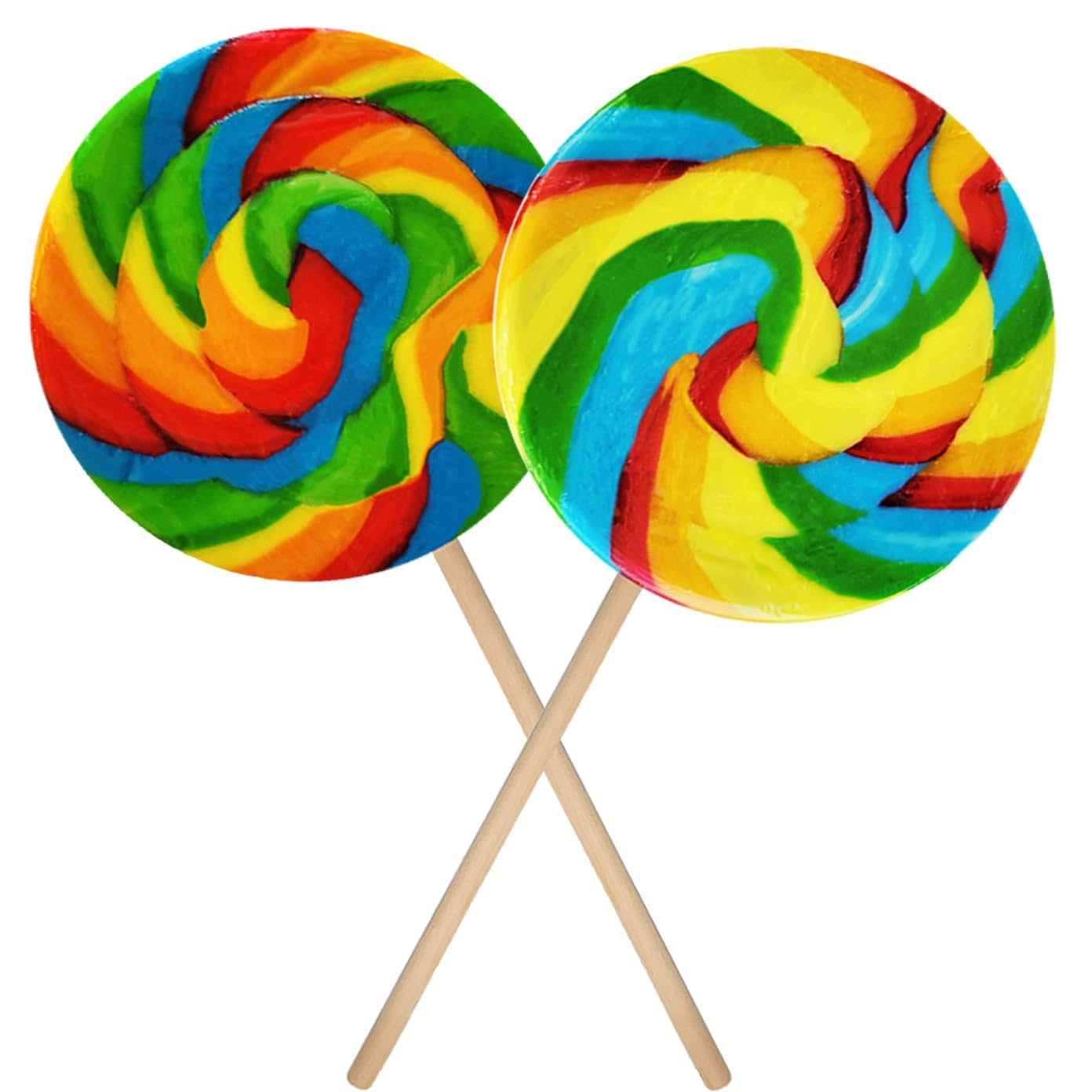Fruidles Jumbo Rainbow Twists and Swirls Lollipop Mix, Mixed Fruit Flavor, 10 & 8.5 Suckers, Individually Wrapped, 48-Pack