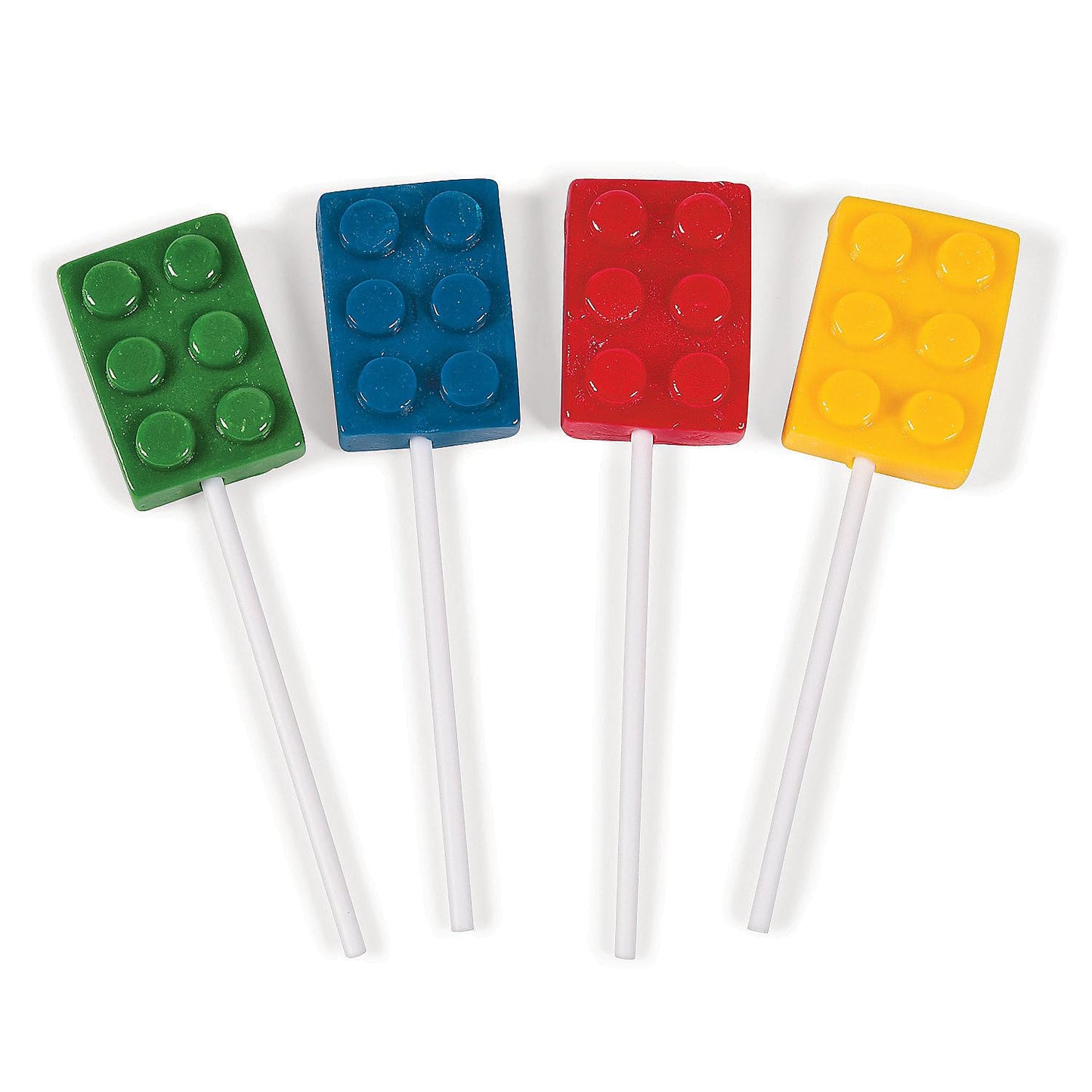 Brick Party Building Block Suckers - 12 Pack, Individually Wrapped