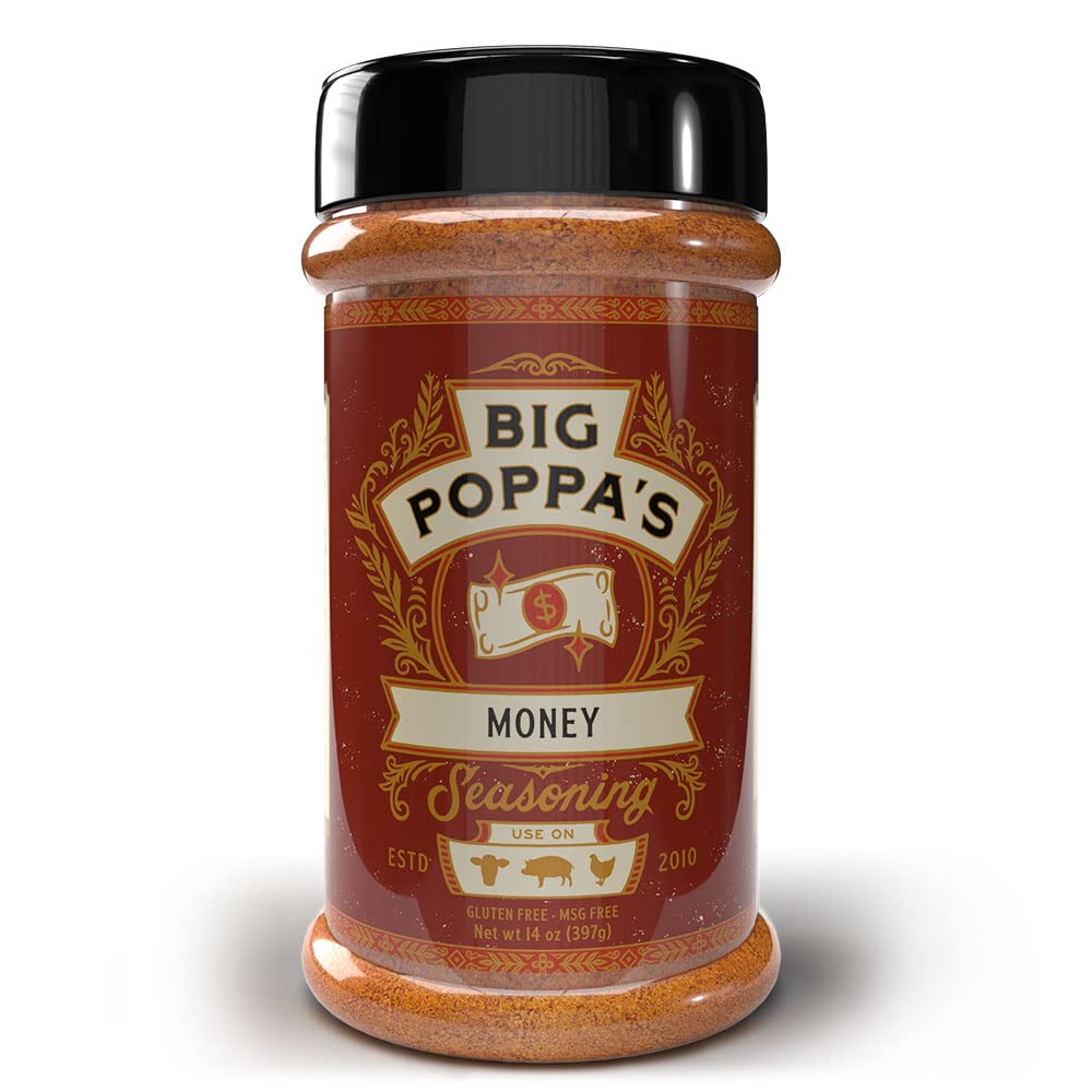 Big Poppa Smokers BBQ Rub - Prize-Winning Meat Seasoning, Gluten-Free, 14 Oz, Red, Model 120BPS