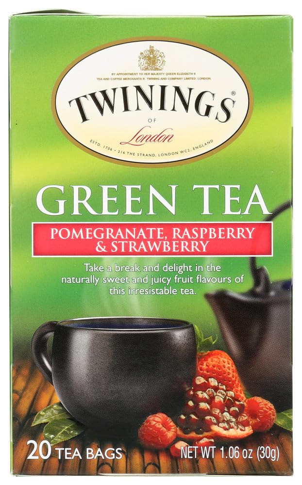 Twinings Tea - Tea Green Pomegranate Raspberry & Strawberry - Case Of 6 - 20 Bag