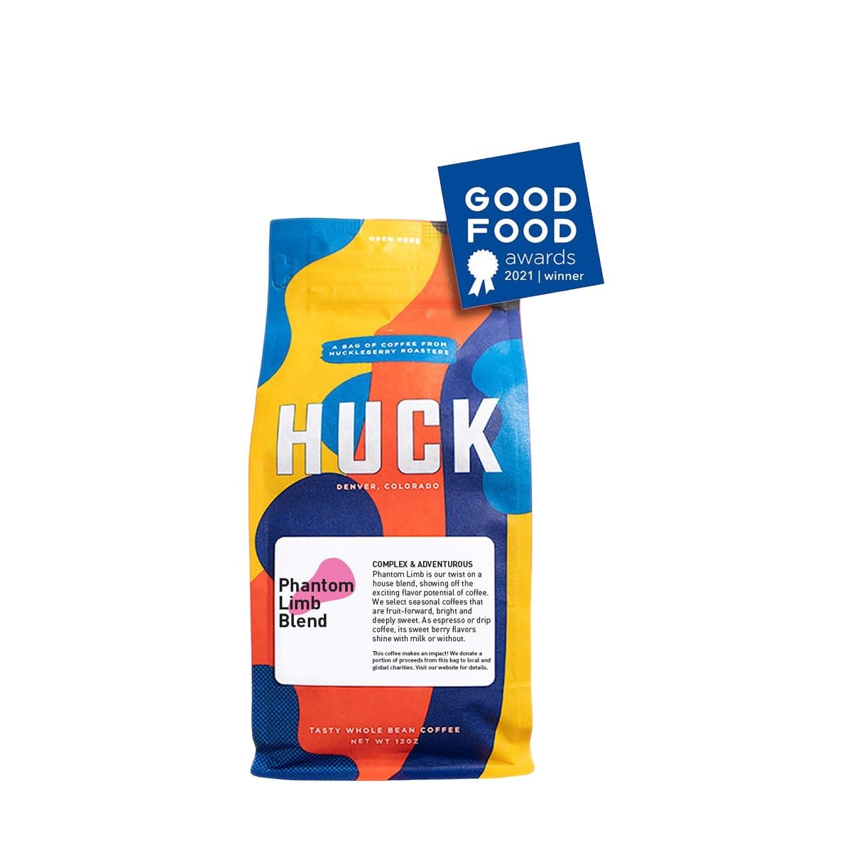Phantom Limb - Roasted by Huckleberry Roasters - Whole Bean Coffee - 12 Ounce Bag
