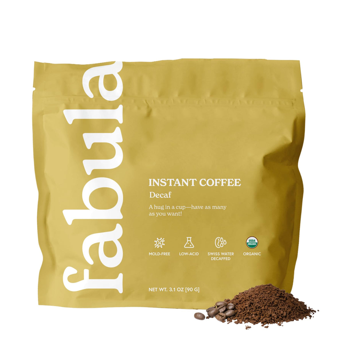 Fabula Organic Instant Decaf Coffee  Top-High Standardrabica Beans  Low-Acid  90G