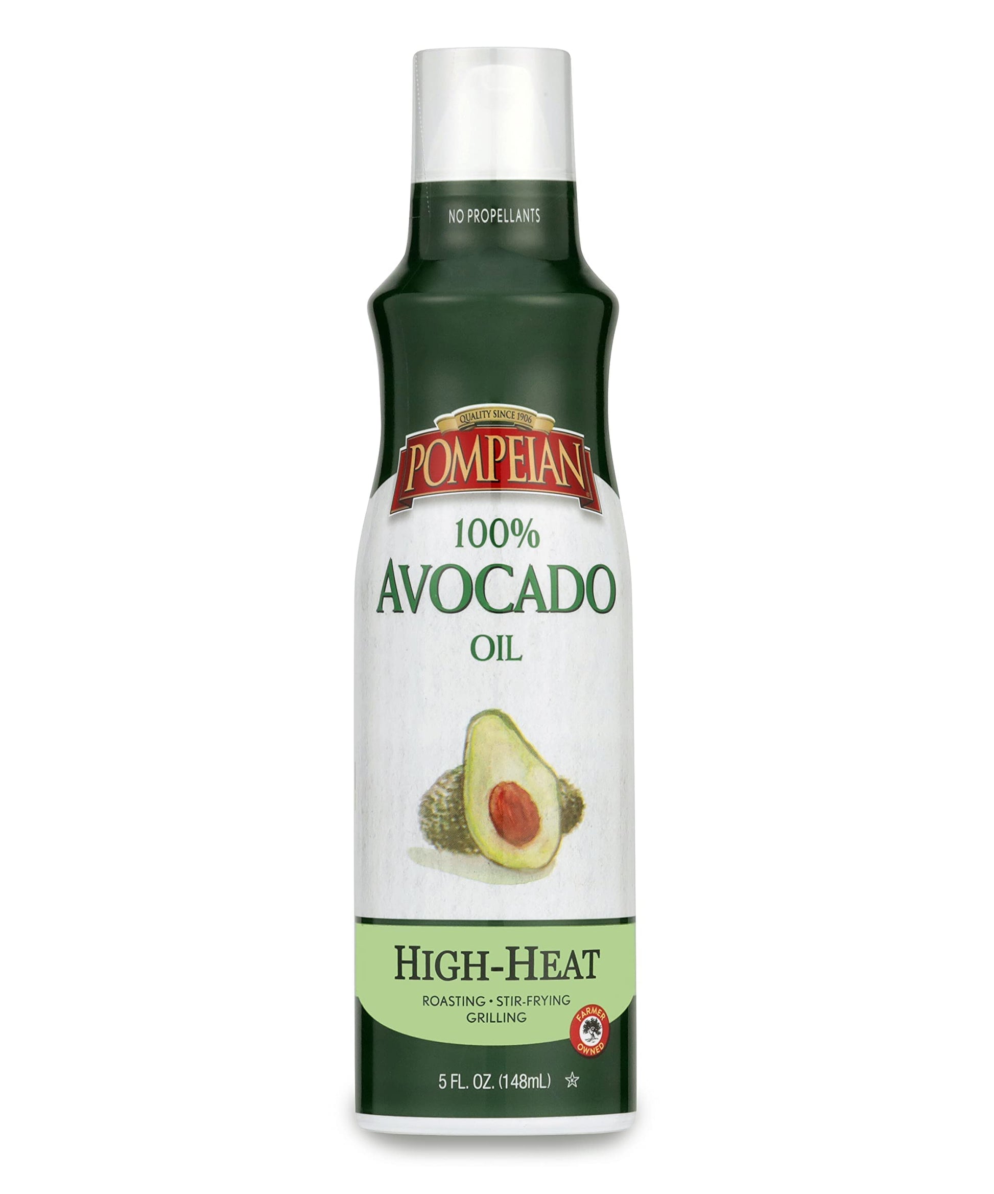 Pompeian 100% Avocado Oil Cooking Spray, Mildly Nutty Flavor, Perfect for High-Heat Cooking, Roasting and Stir-Frying, Naturally