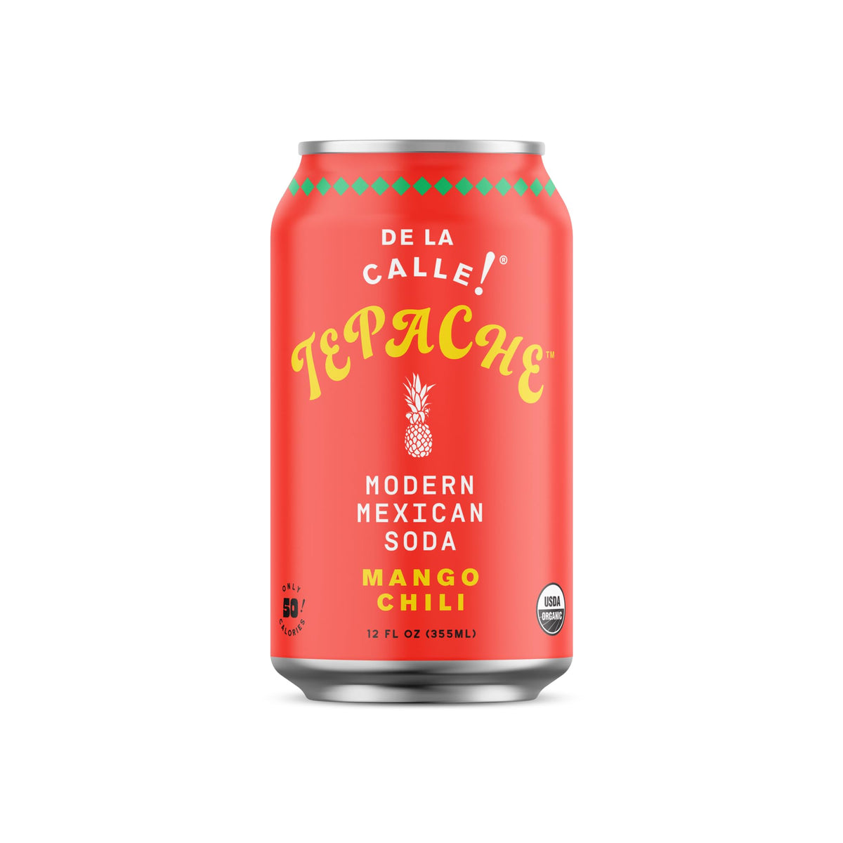 De La Calle Tepache - Mango Chili - Modern Mexican Soda - Craft Fermented Pineapple Sparkling Beverage - Certified Organic  Antioxidant Rich  Non-Beverage-Style  Healthy Soda  Low Sugar  Low Calorie  Non-Gmo