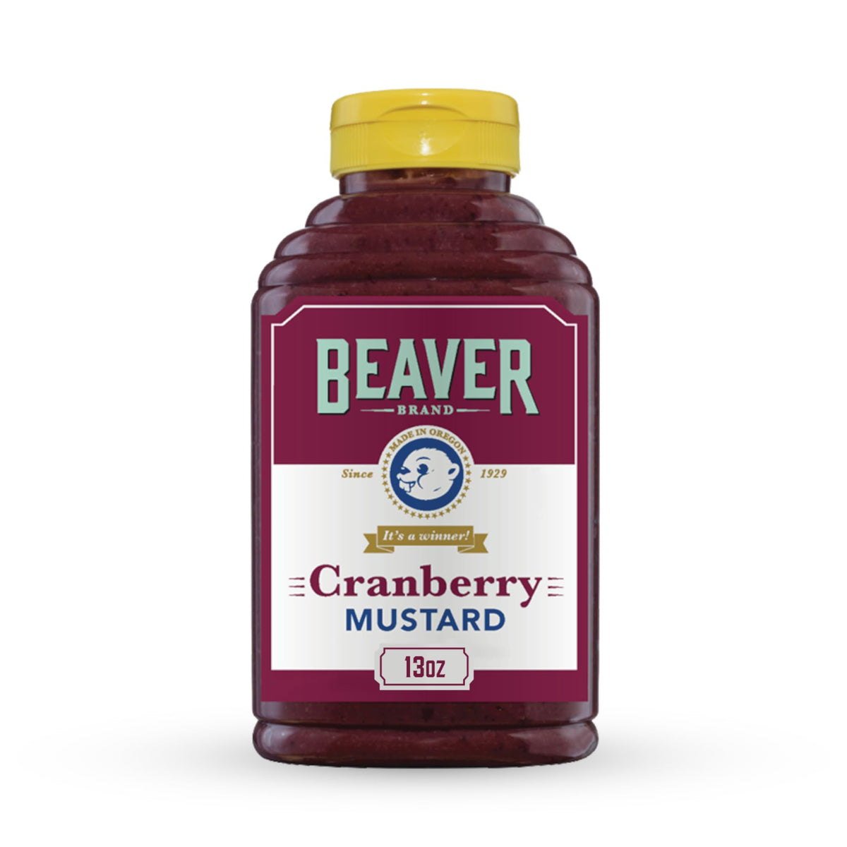 Beaver Cranberry Mustard, 13 oz squeeze bottle