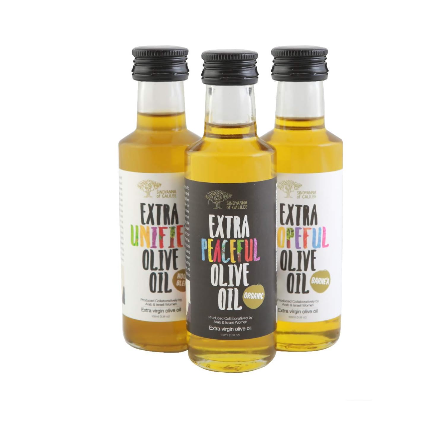 Sindyanna Of Galilee Top-Grade Virflavor Blend Olive Oil I Gift Set I Mix Of House Blend  BarneA  Organic I Made In Israel  Upper Galillee  Locally Sourced (3 Sampler Bottle Set)