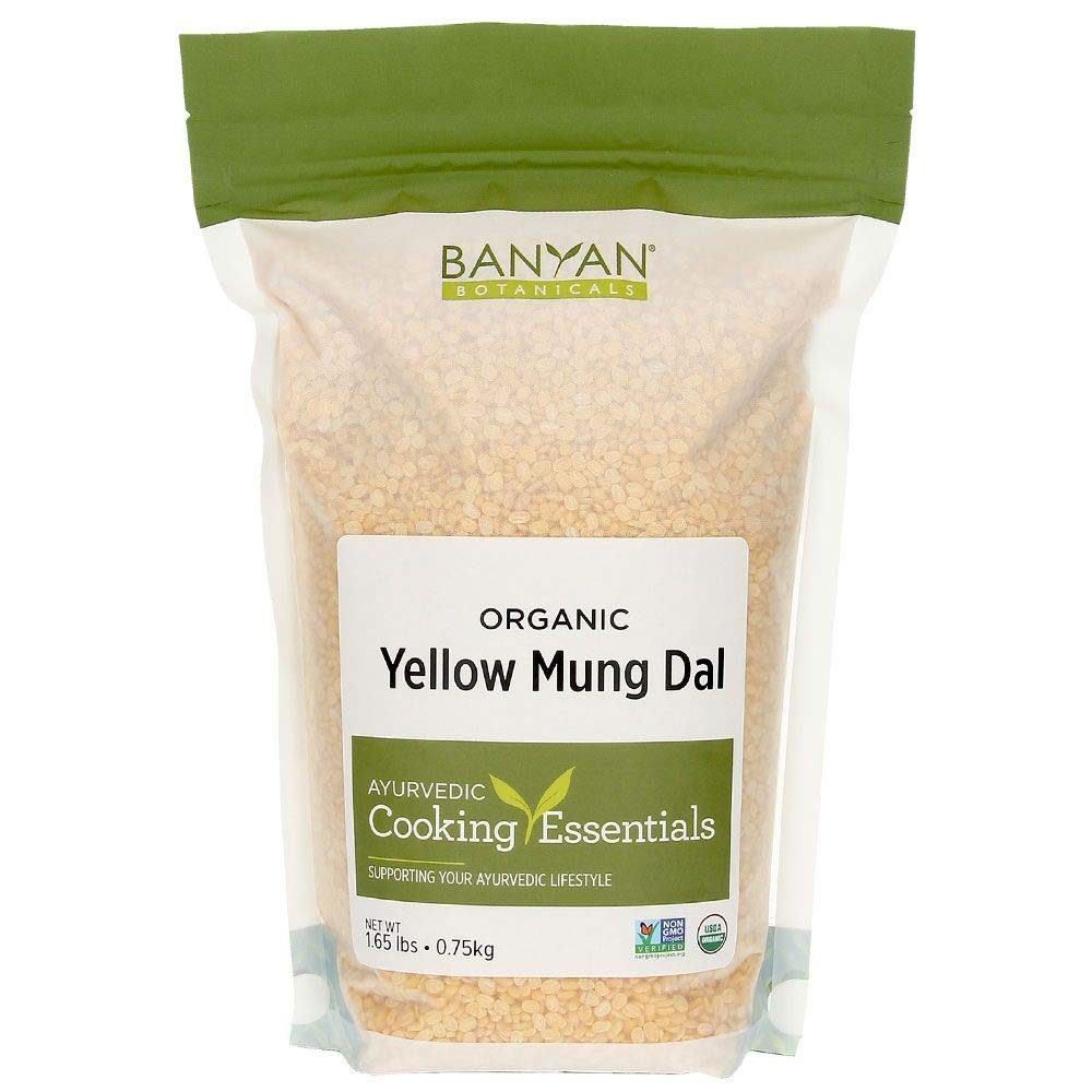 Banyan Botanicals Organic Yellow Mung Dal 1.65 Lbs – Premium Split Moong Dal (Mung Beans, Moong Beans) Plant-Based Protein, Fiber, Gluten Free, Vegan, Nongmo For Kitchari, Cleansing, Ayurvedic Recipes