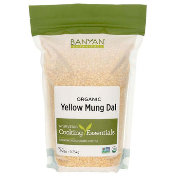 Banyan Botanicals Organic Yellow Mung Dal 1.65 Lbs – Premium Split Moong Dal (Mung Beans, Moong Beans) Plant-Based Protein, Fiber, Gluten Free, Vegan, Nongmo For Kitchari, Cleansing, Ayurvedic Recipes
