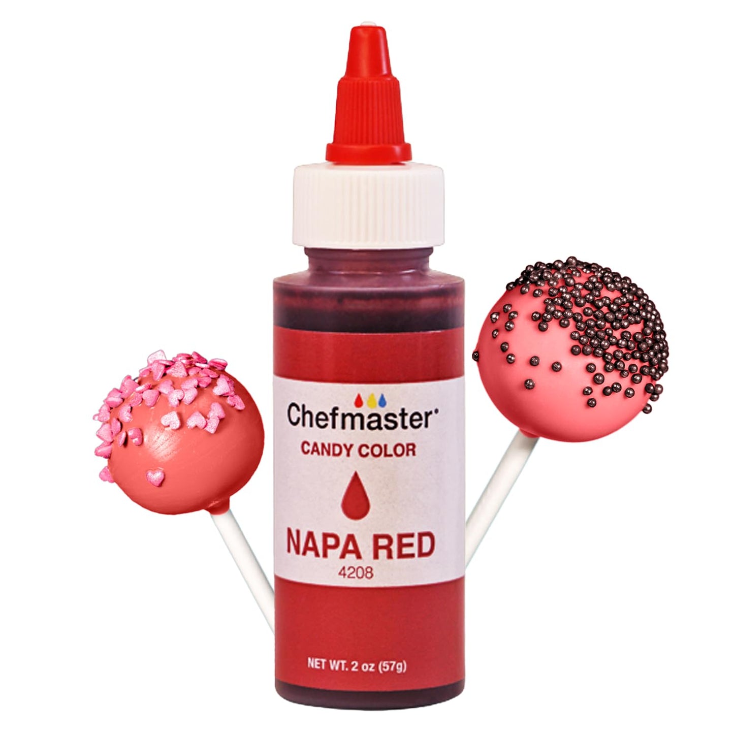Chefmaster Napa Red Candy Color Dye | Oil-Based, Professional-Grade | 2 Fl Oz