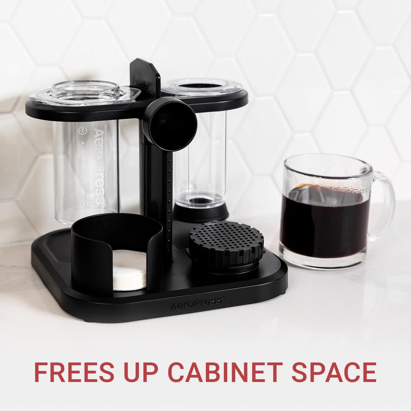 Aeropress Organizer Stand, Compact Storage For Aeropress Original, Clear, Xl Coffee Maker, And Accessories, Ideal Coffee Caddy S