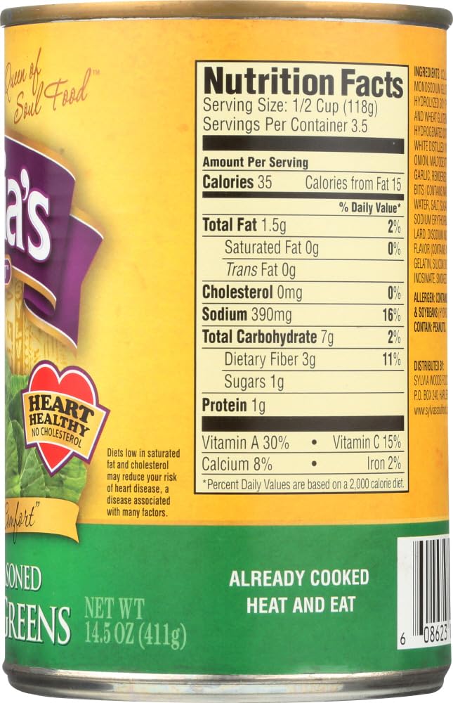 Sylvias Collard Greens, 14.5 Ounce (Pack of 2), Model B87119