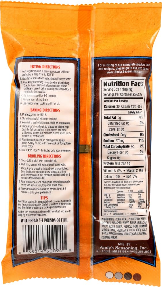 Andys Fish Breading, Red, 10 Ounces (Pack of 3)