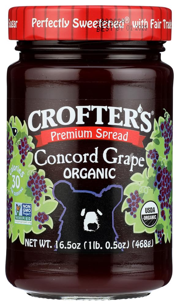 Crofters Organic Premium Concord Grape Spread, 16.5 Ounce -- Pack of 6