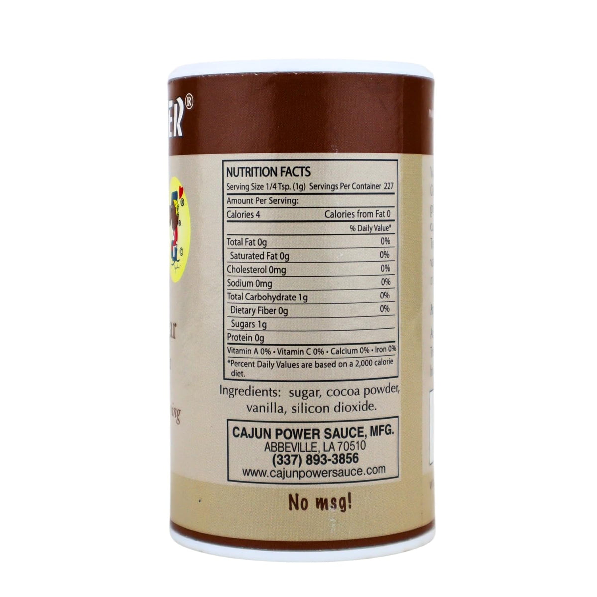Cajun Power Sweet Treat Chocolate Sugar With Pure Vanilla 8Oz