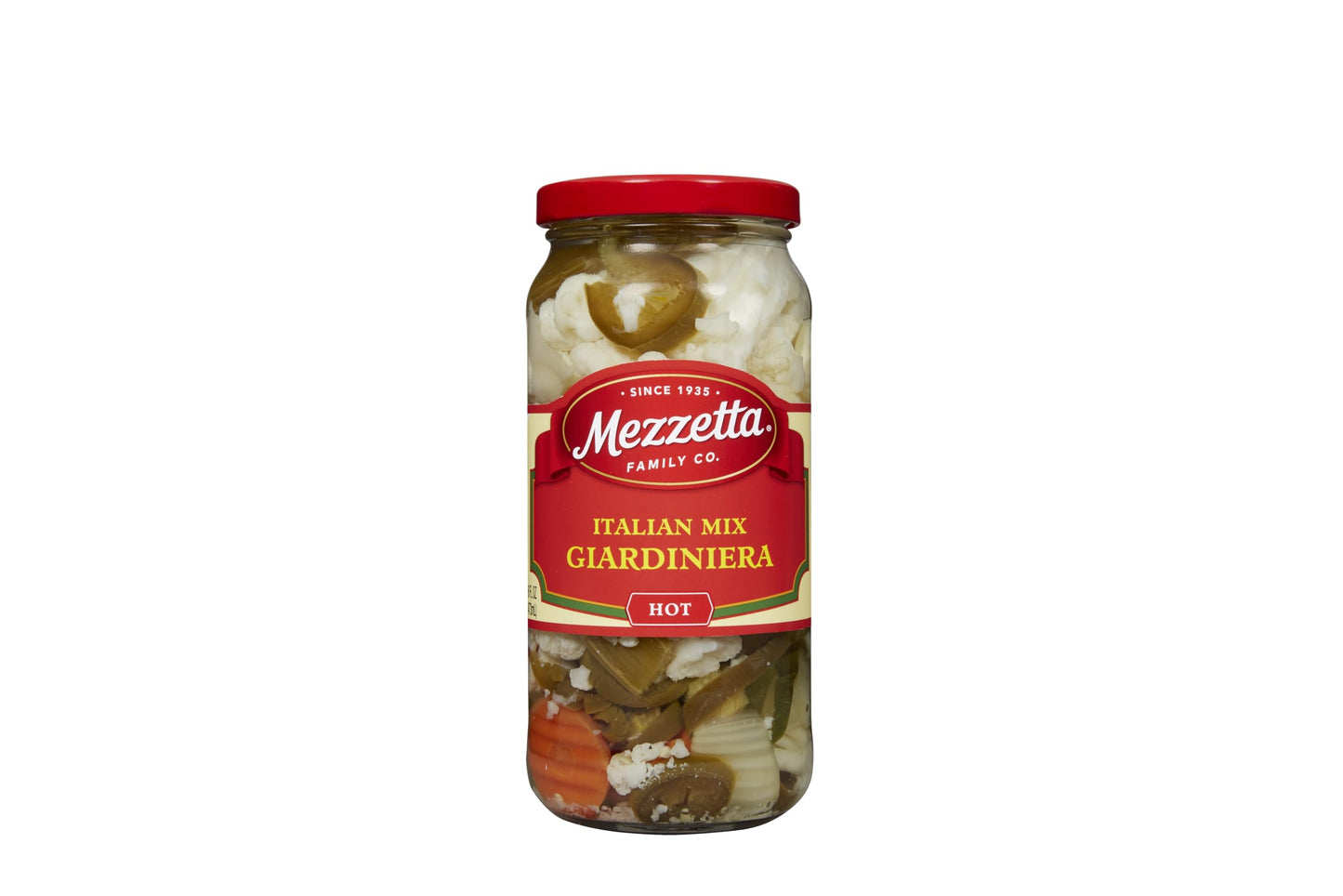 Mezzetta Italian Mix Giardiniera Chicago Style - Hot Giardiniera with Carrots, Celery, Cauliflower & Jalapeo - Tangy Pickled Veg