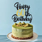 Klionjor Cake Topper - 60th Birthday Decoration, Black Gold Glitter, Photo Prop, Cardboard Material