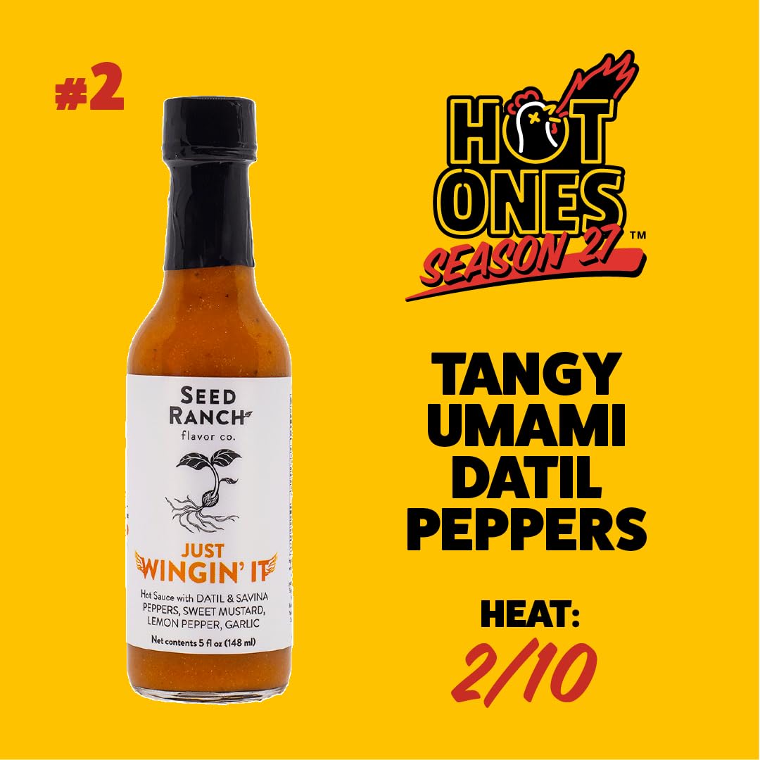 Hot Ones Hot Sauce Challenge Set - Season 27 Warmup - Hot Sauces Gift Set - Variety Pack - Made With Natural Ingredients - Unique Small Batch Sampler - 5 Fl Oz Bottles (3-Pack)