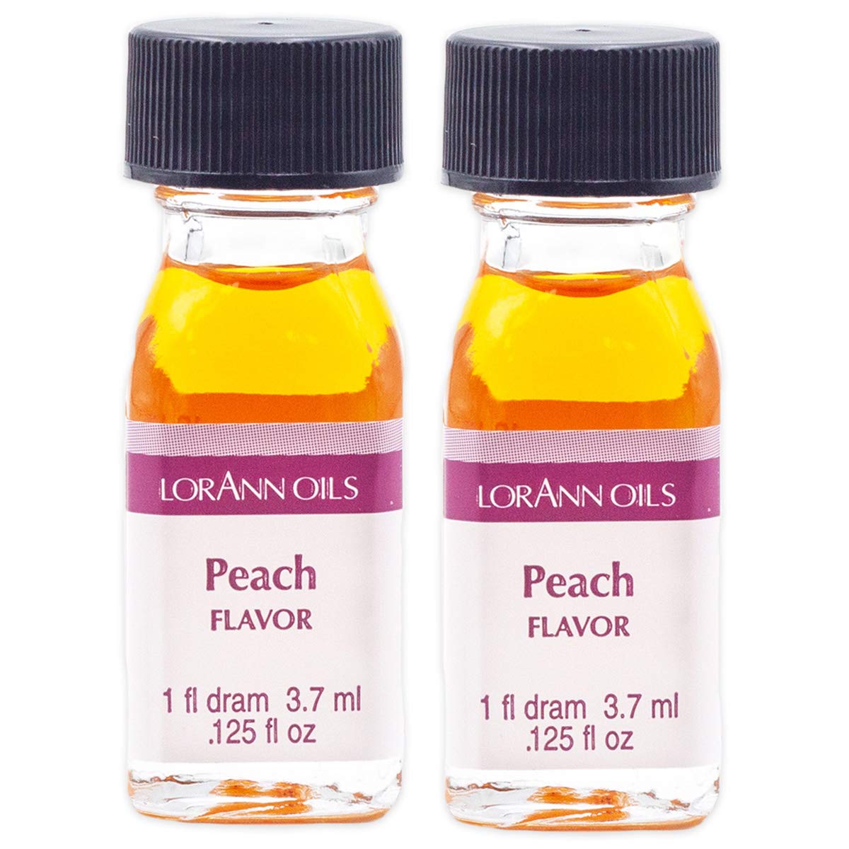 Lorann Peach Ss Flavor, 1 Dram Bottle (.0125 Fl Oz - 3.7Ml - 1 Teaspoon) - 2 Pack