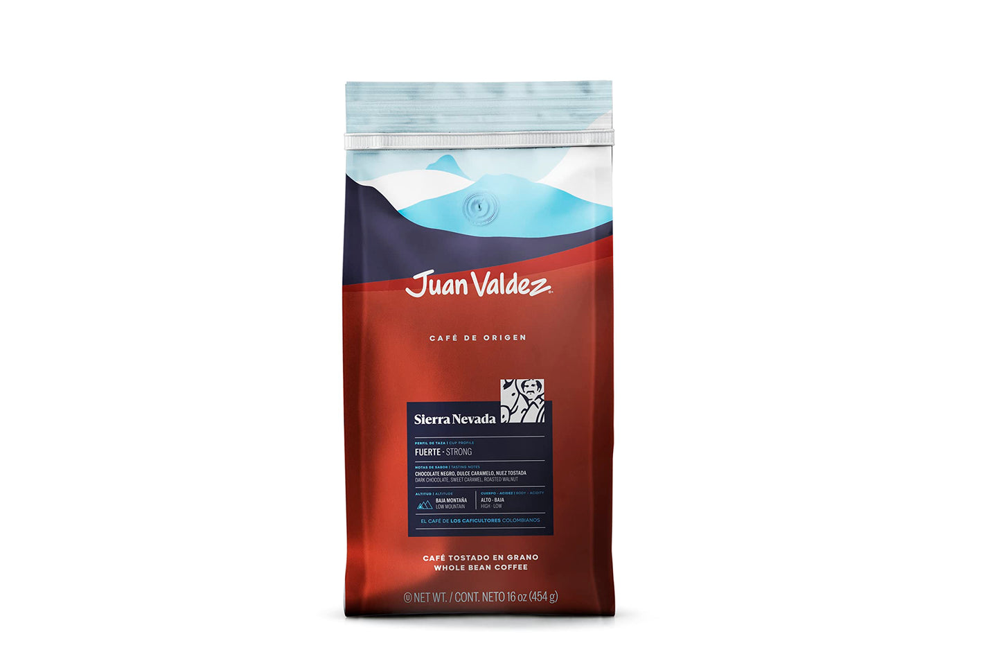 Juan Valdez Whole Bean Coffee, 100% Colombian, Single Origin, Notes of Chocolate & Caramel, 16 oz / 454 gr