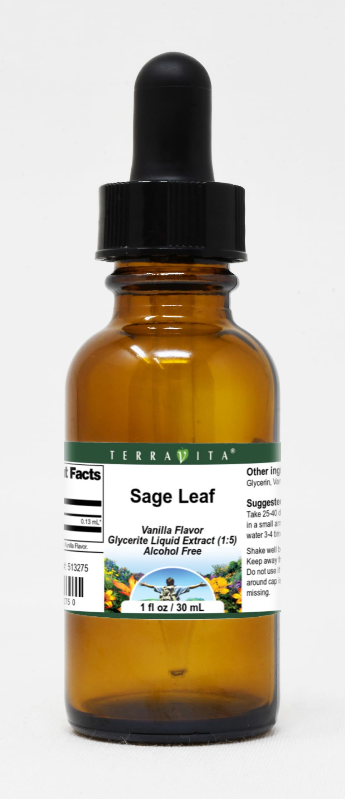 Sage Leaf Glycerite Liquid Extract (1:5) - Vanilla Flavored (1 oz, ZIN: 513275)