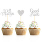 Donoter 24 Pieces Silver Glitter We Will Miss You Cupcake Toppers Good Luck Heart Cake Picks For Going Away Party Table Decorati