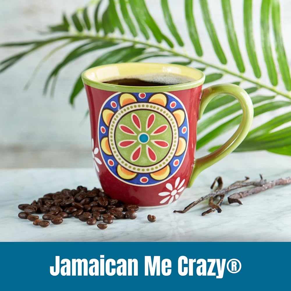 Door County Coffee Jamaican Me Crazy Flavored Ground Coffee, Medium Roast, 10 oz Bag