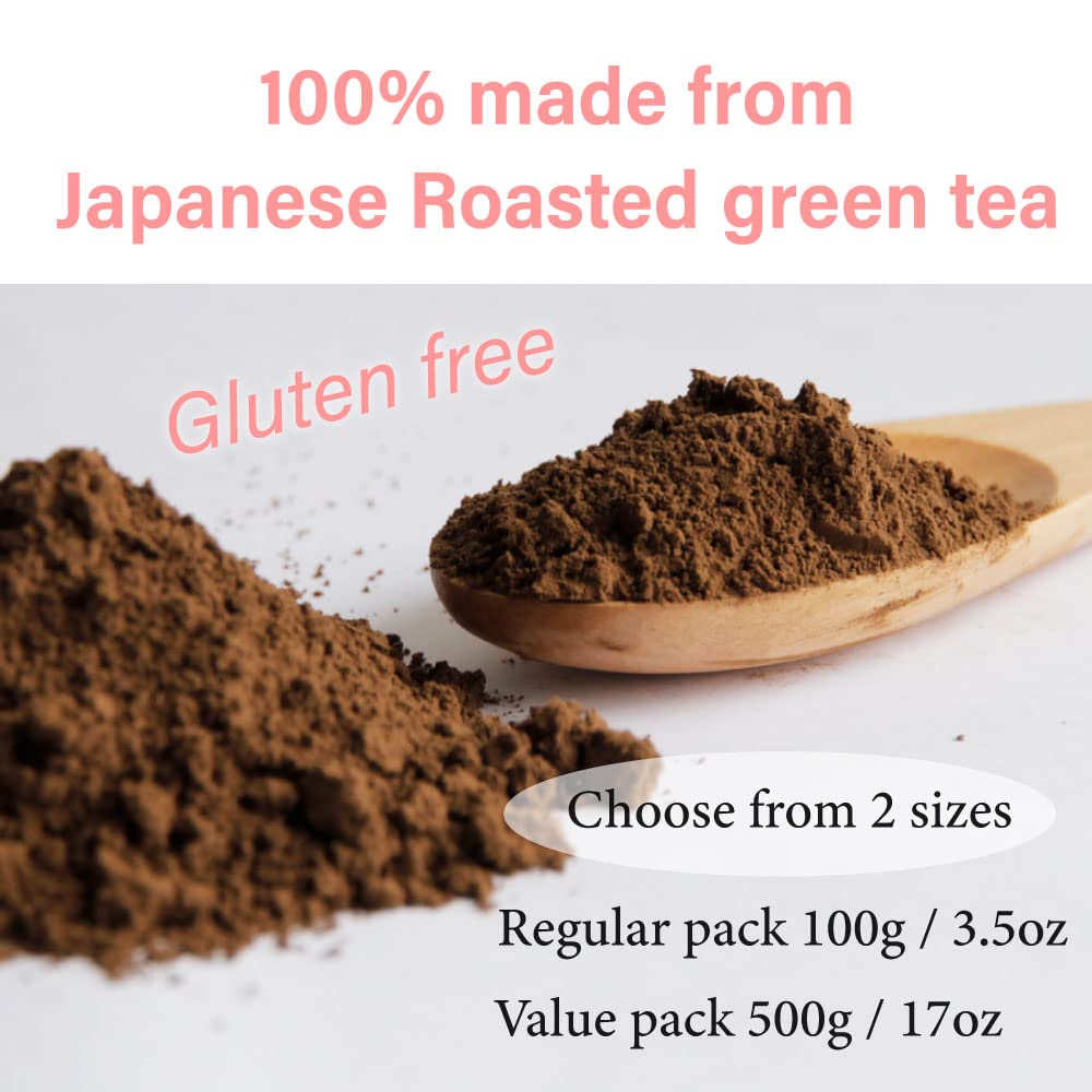 ORGANIC Hojicha Roasted Green Tea Powder [100g/3.5oz] enhanced culinary grade from Shizuoka Japan | Japanese Tea KIMIKURA