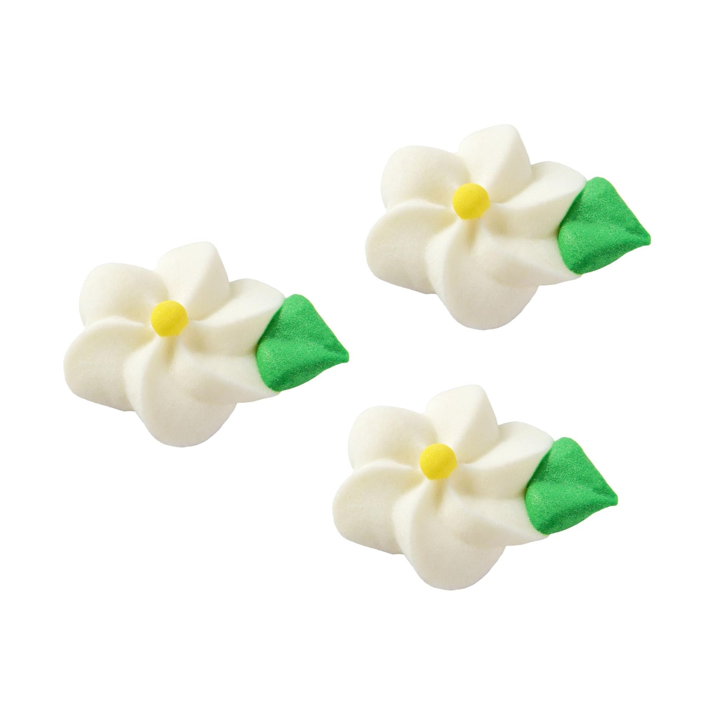 OCREME Royal Icing Sugar Flower Decorations, Set of 24, 1/2 Inch, White, Model OCRIF-32, for Cake Decorating and Toppers