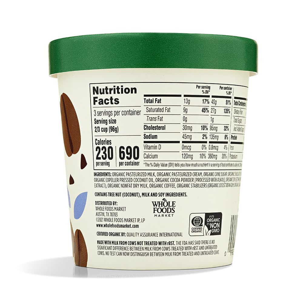 365 Everyday Value Organic Coffee Chip Ice Cream, 16 oz (Frozen)