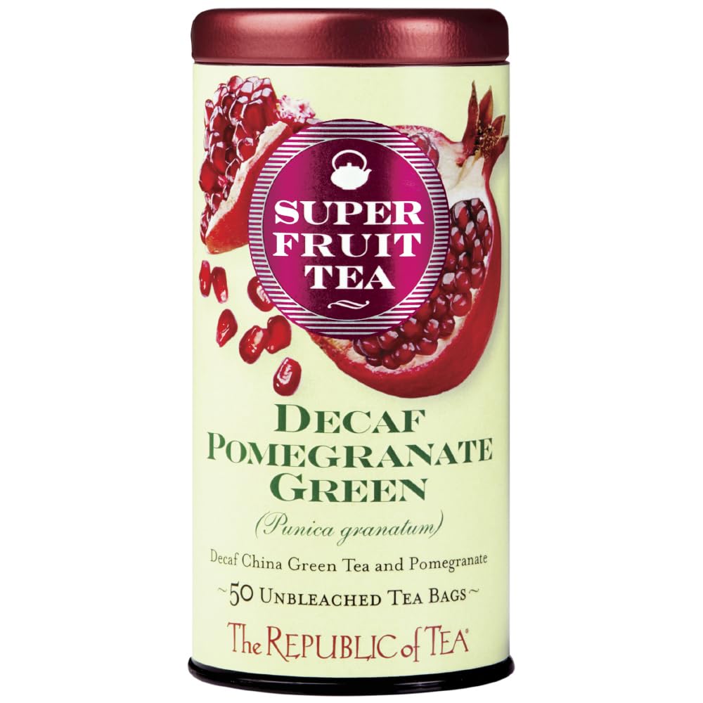 The Republic Of Tea, Pomegranate Green Tea Decaf, 50 Count